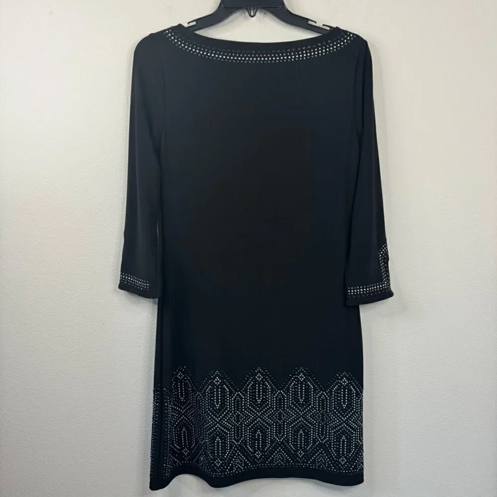 White House Black Market Stretch 3/4 Sleeve Lined Shift Dress Women's XS EUC